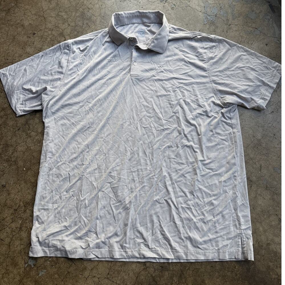 Rhoback Polo Shirt Mens Gray Golf Performance Stretch Striped XXXL 3xl
